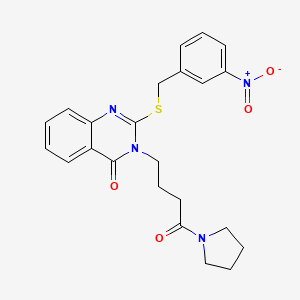 molecular formula C23H24N4O4S B3266308 2-[(3-nitrobenzyl)thio]-3-(4-oxo-4-pyrrolidin-1-ylbutyl)quinazolin-4(3H)-one CAS No. 422290-13-9