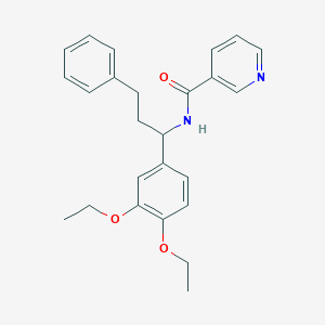 molecular formula C25H28N2O3 B326633 N-[1-(3,4-diethoxyphenyl)-3-phenylpropyl]nicotinamide 