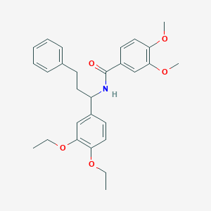 molecular formula C28H33NO5 B326634 N-[1-(3,4-diethoxyphenyl)-3-phenylpropyl]-3,4-dimethoxybenzamide 