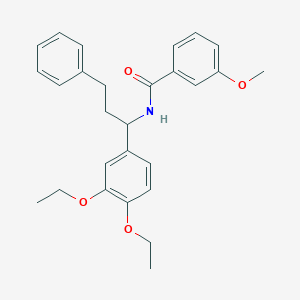 molecular formula C27H31NO4 B326635 N-[1-(3,4-diethoxyphenyl)-3-phenylpropyl]-3-methoxybenzamide 