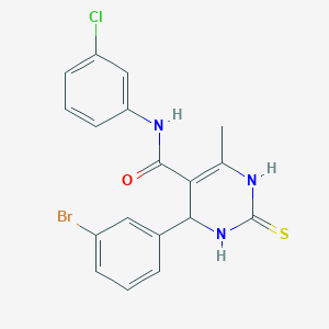 4-(3-bromophenyl)-N-(3-chlorophenyl)-6-methyl-2-sulfanylidene-3,4-dihydro-1H-pyrimidine-5-carboxamide