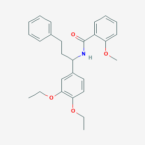 molecular formula C27H31NO4 B326636 N-[1-(3,4-diethoxyphenyl)-3-phenylpropyl]-2-methoxybenzamide 