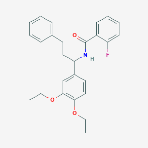 molecular formula C26H28FNO3 B326637 N-[1-(3,4-diethoxyphenyl)-3-phenylpropyl]-2-fluorobenzamide 