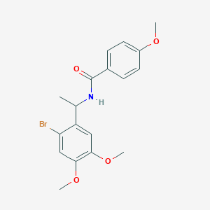 molecular formula C18H20BrNO4 B326639 N-[1-(2-bromo-4,5-dimethoxyphenyl)ethyl]-4-methoxybenzamide 