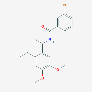 molecular formula C20H24BrNO3 B326643 3-bromo-N-[1-(2-ethyl-4,5-dimethoxyphenyl)propyl]benzamide 