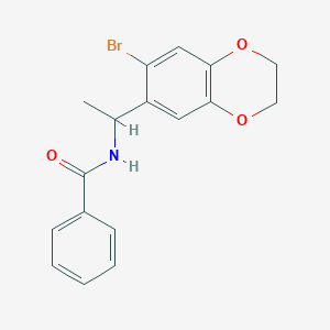molecular formula C17H16BrNO3 B326645 N-[1-(6-bromo-2,3-dihydro-1,4-benzodioxin-7-yl)ethyl]benzamide 
