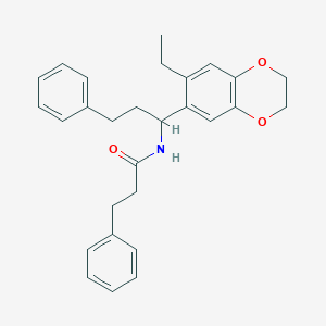 molecular formula C28H31NO3 B326647 N-[1-(7-ethyl-2,3-dihydro-1,4-benzodioxin-6-yl)-3-phenylpropyl]-3-phenylpropanamide 