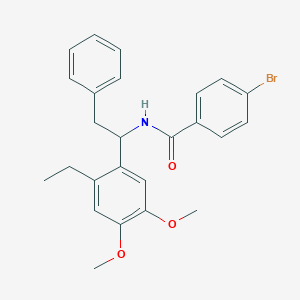 molecular formula C25H26BrNO3 B326652 4-bromo-N-[1-(2-ethyl-4,5-dimethoxyphenyl)-2-phenylethyl]benzamide 
