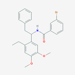 molecular formula C25H26BrNO3 B326653 3-bromo-N-[1-(2-ethyl-4,5-dimethoxyphenyl)-2-phenylethyl]benzamide 
