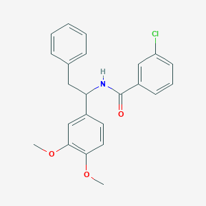 molecular formula C23H22ClNO3 B326654 3-chloro-N-[1-(3,4-dimethoxyphenyl)-2-phenylethyl]benzamide 