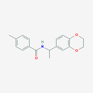 molecular formula C18H19NO3 B326657 N-[1-(2,3-dihydro-1,4-benzodioxin-6-yl)ethyl]-4-methylbenzamide 