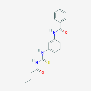 molecular formula C18H19N3O2S B3266574 N-{3-[(butanamidomethanethioyl)amino]phenyl}benzamide CAS No. 428857-90-3