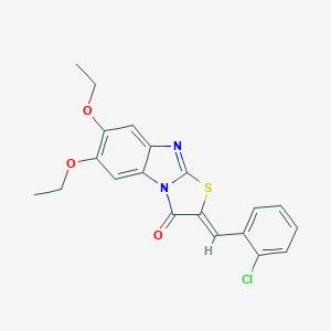 molecular formula C20H17ClN2O3S B326659 2-(2-chlorobenzylidene)-6,7-diethoxy[1,3]thiazolo[3,2-a]benzimidazol-3(2H)-one 