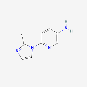 molecular formula C9H10N4 B3266637 6-(2-甲基-1H-咪唑-1-基)吡啶-3-胺 CAS No. 430535-32-3