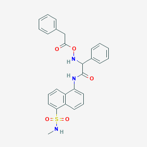 molecular formula C27H25N3O5S B326666 N-{5-[(methylamino)sulfonyl]-1-naphthyl}-2-phenyl-2-{[(phenylacetyl)oxy]amino}acetamide 