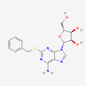 molecular formula C17H19N5O4S B3266661 (2R,3R,4S,5R)-2-(6-amino-2-(benzylthio)-9H-purin-9-yl)-5-(hydroxymethyl)tetrahydrofuran-3,4-diol CAS No. 43157-48-8