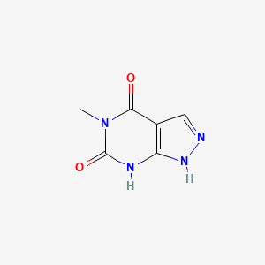 molecular formula C6H6N4O2 B3266665 5-Methyl-1H-pyrazolo[3,4-d]pyrimidine-4,6(5H,7H)-dione CAS No. 4318-54-1