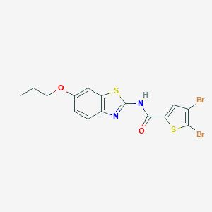 molecular formula C15H12Br2N2O2S2 B326667 4,5-dibromo-N-(6-propoxy-1,3-benzothiazol-2-yl)-2-thiophenecarboxamide 