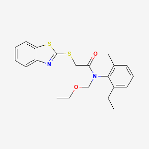 molecular formula C21H24N2O2S2 B3266683 2-(1,3-benzothiazol-2-ylsulfanyl)-N-(ethoxymethyl)-N-(2-ethyl-6-methylphenyl)acetamide CAS No. 431926-24-8