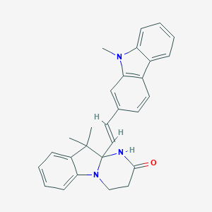 molecular formula C28H27N3O B326669 10,10-dimethyl-10a-[2-(9-methyl-9H-carbazol-2-yl)vinyl]-3,4,10,10a-tetrahydropyrimido[1,2-a]indol-2(1H)-one 