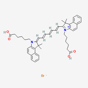 molecular formula C47H53BrN2O4 B3266692 6-[(2E)-2-[(2E,4E,6E)-7-[3-(5-carboxypentyl)-1,1-dimethylbenzo[e]indol-3-ium-2-yl]hepta-2,4,6-trienylidene]-1,1-dimethylbenzo[e]indol-3-yl]hexanoic acid;bromide CAS No. 432491-45-7