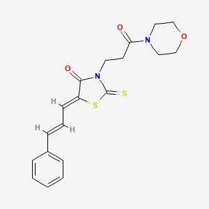 molecular formula C19H20N2O3S2 B3266698 (Z)-3-(3-morpholino-3-oxopropyl)-5-((E)-3-phenylallylidene)-2-thioxothiazolidin-4-one CAS No. 432500-42-0