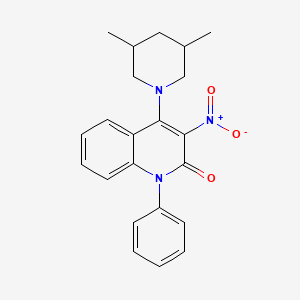 molecular formula C22H23N3O3 B3266712 4-(3,5-dimethylpiperidin-1-yl)-3-nitro-1-phenylquinolin-2(1H)-one CAS No. 433260-08-3