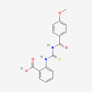 molecular formula C16H14N2O4S B3266724 2-({[(4-Methoxyphenyl)carbonyl]carbamothioyl}amino)benzoic acid CAS No. 433696-12-9