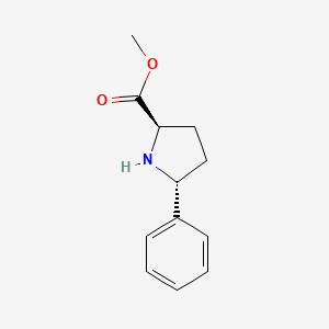 molecular formula C12H15NO2 B3266751 (2R,5R)-Methyl 5-phenylpyrrolidine-2-carboxylate CAS No. 434326-93-9