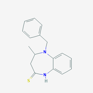 molecular formula C17H18N2S B326676 5-benzyl-4-methyl-1,3,4,5-tetrahydro-2H-1,5-benzodiazepine-2-thione 