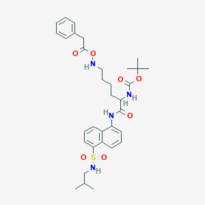 molecular formula C33H44N4O7S B326677 Tert-butyl 1-[({5-[(isobutylamino)sulfonyl]-1-naphthyl}amino)carbonyl]-5-{[(phenylacetyl)oxy]amino}pentylcarbamate 