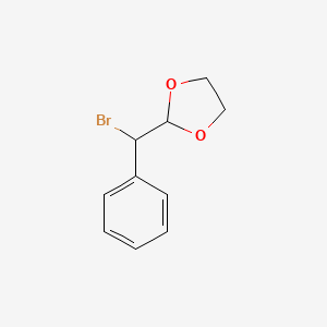 molecular formula C10H11BrO2 B3266785 2-(Bromo(phenyl)methyl)-1,3-dioxolane CAS No. 4360-62-7