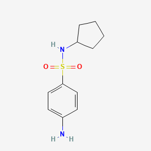 molecular formula C11H16N2O2S B3266800 4-amino-N-cyclopentylbenzene-1-sulfonamide CAS No. 436091-88-2