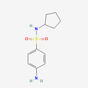 molecular formula C11H16N2O2S B3266800 4-氨基-N-环戊基苯-1-磺酰胺 CAS No. 436091-88-2