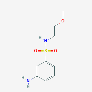 molecular formula C9H14N2O3S B3266817 3-amino-N-(2-methoxyethyl)benzene-1-sulfonamide CAS No. 436095-42-0