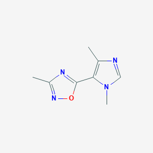molecular formula C8H10N4O B3266823 5-(3,5-Dimethyl-3H-imidazol-4-yl)-3-methyl-[1,2,4]oxadiazole CAS No. 436805-10-6