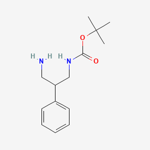 molecular formula C14H22N2O2 B3266839 tert-butyl N-(3-amino-2-phenylpropyl)carbamate CAS No. 437708-57-1