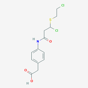 molecular formula C13H15Cl2NO3S B326684 [4-({3-Chloro-3-[(2-chloroethyl)sulfanyl]propanoyl}amino)phenyl]acetic acid 