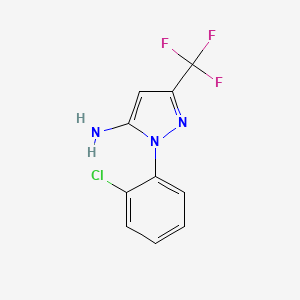 molecular formula C10H7ClF3N3 B3266843 1-(2-chlorophenyl)-3-(trifluoromethyl)-1H-pyrazol-5-amine CAS No. 437711-26-7