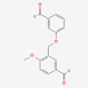 molecular formula C16H14O4 B3266853 3-[(3-Formylphenoxy)methyl]-4-methoxybenzaldehyde CAS No. 438218-17-8