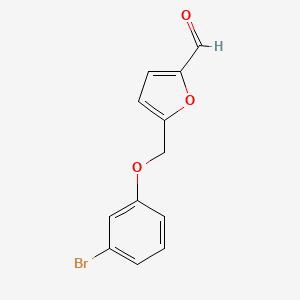 molecular formula C12H9BrO3 B3266869 5-[(3-Bromophenoxy)methyl]furan-2-carbaldehyde CAS No. 438221-54-6