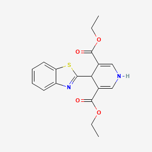 molecular formula C18H18N2O4S B3266891 Diethyl 4-(1,3-benzothiazol-2-yl)-1,4-dihydropyridine-3,5-dicarboxylate CAS No. 439092-53-2