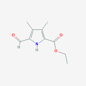 molecular formula C10H13NO3 B3266896 Ethyl 5-formyl-3,4-dimethyl-1H-pyrrole-2-carboxylate CAS No. 4391-99-5