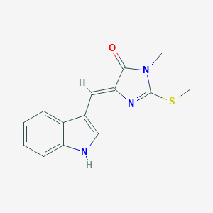 molecular formula C14H13N3OS B326691 (5Z)-5-(1H-indol-3-ylmethylidene)-3-methyl-2-methylsulfanylimidazol-4-one 