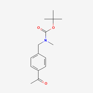 molecular formula C15H21NO3 B3266937 tert-Butyl 4-acetylbenzyl(methyl)carbamate CAS No. 439692-01-0