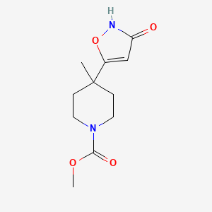 molecular formula C11H16N2O4 B3266963 Methyl 4-(3-hydroxyisoxazol-5-yl)-4-methylpiperidine-1-carboxylate CAS No. 439944-47-5