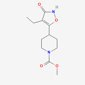 molecular formula C12H18N2O4 B3266964 Methyl 4-(4-ethyl-3-hydroxyisoxazol-5-yl)piperidine-1-carboxylate CAS No. 439944-60-2