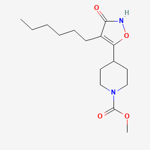 molecular formula C16H26N2O4 B3266977 Methyl 4-(4-hexyl-3-hydroxyisoxazol-5-yl)piperidine-1-carboxylate CAS No. 439944-62-4