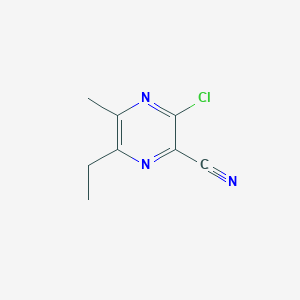 molecular formula C8H8ClN3 B3267005 3-Chloro-6-ethyl-5-methyl-pyrazine-2-carbonitrile CAS No. 440124-23-2