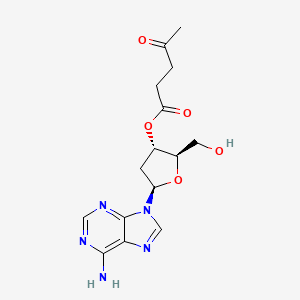 molecular formula C15H19N5O5 B3267020 [(2R,3S,5R)-5-(6-aminopurin-9-yl)-2-(hydroxymethyl)oxolan-3-yl] 4-oxopentanoate CAS No. 440327-45-7